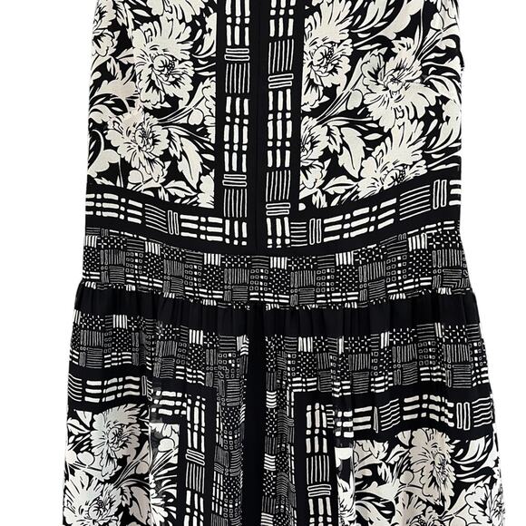 VInce Camuto Navy and White 6 Patterned Floral Short Dress Career Office Classic - Picture 7 of 11